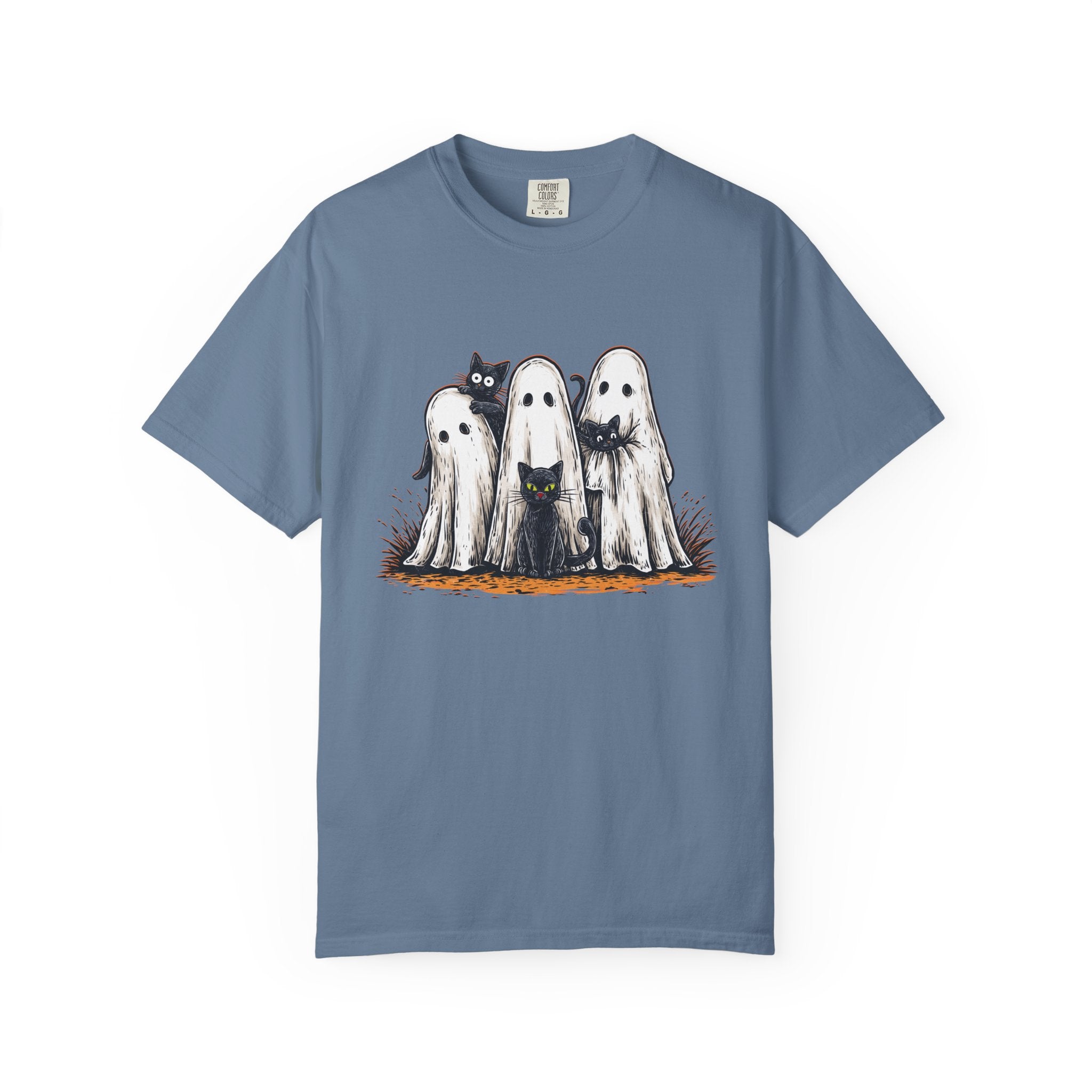 Cute Ghostly Friends T-Shirt - Vintage Style Graphic Halloween Tee