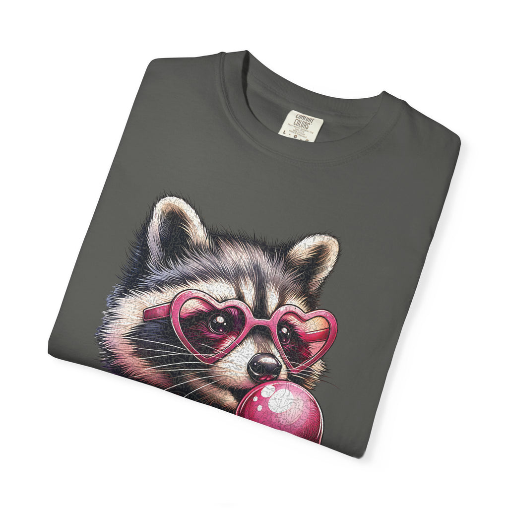 Cute Bubblegum Raccoon with Heart Sunglasses T-shirt