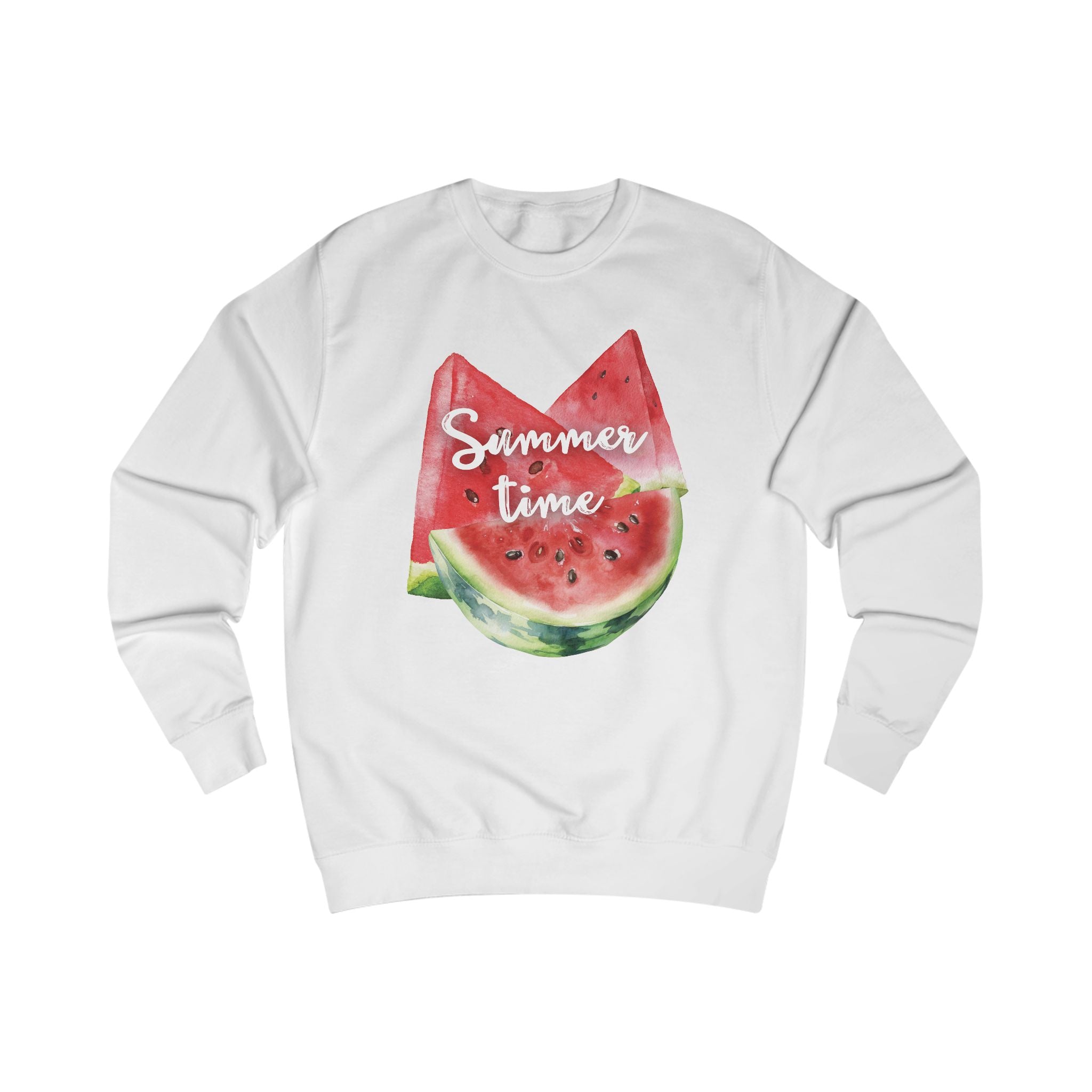 Summer Time Watermelon Unisex Sweatshirt | Cute Casual Apparel | Perfect for Vacation, Beach Days, Summer Parties, Outdoor Fun