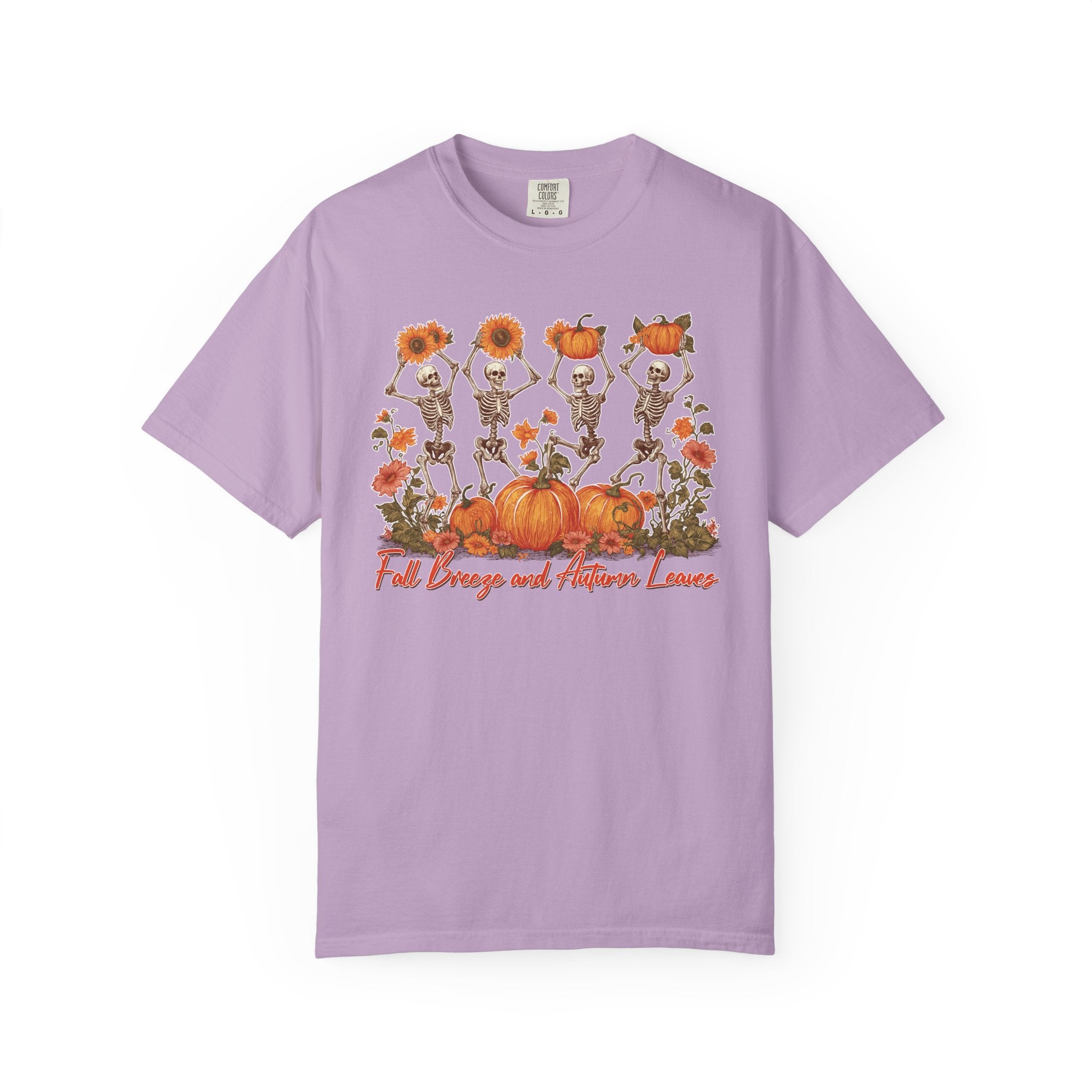 Fall Vibes Skeleton Pumpkin Comfort Colors Garment-dyed 100% cotton T-Shirt