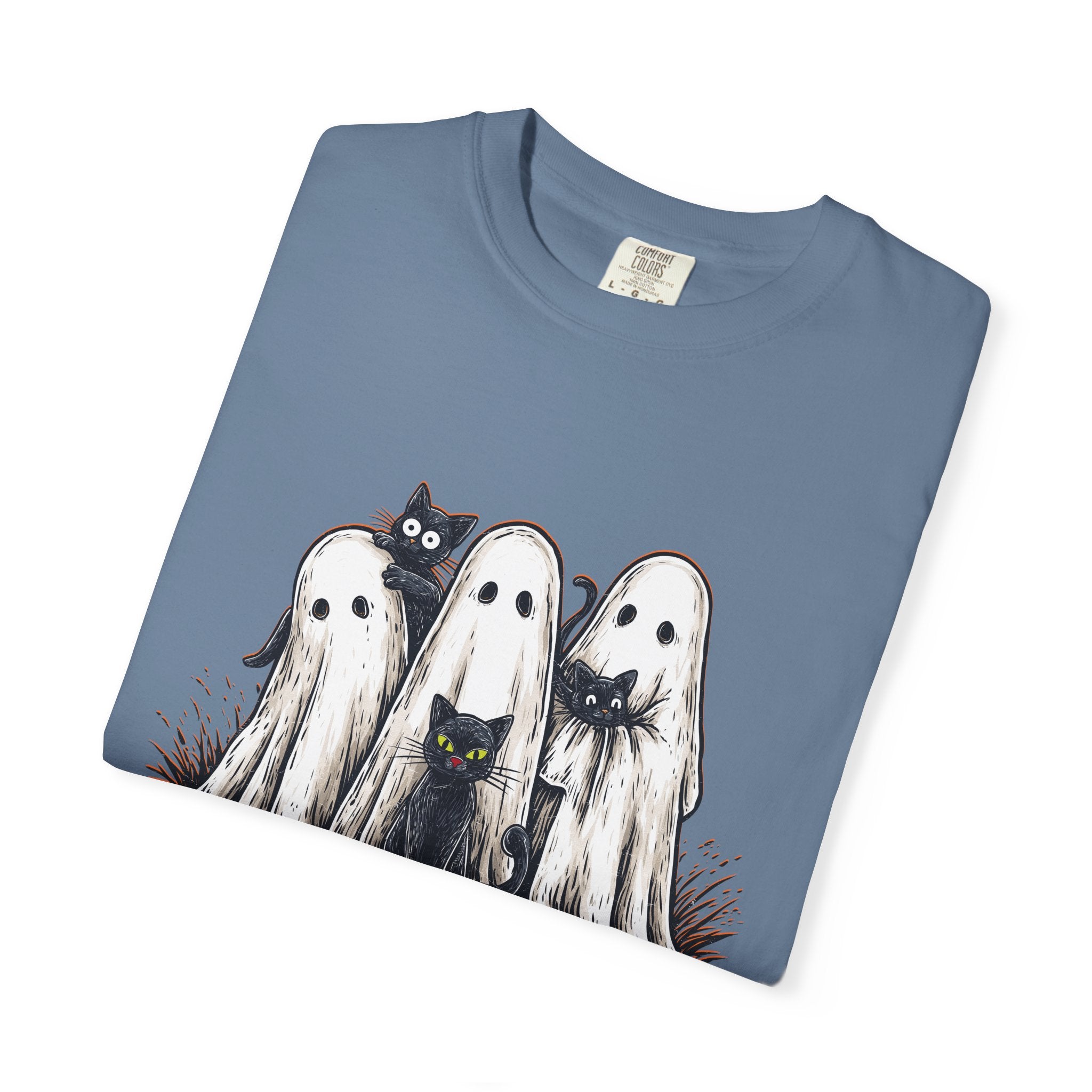 Cute Ghostly Friends T-Shirt - Vintage Style Graphic Halloween Tee