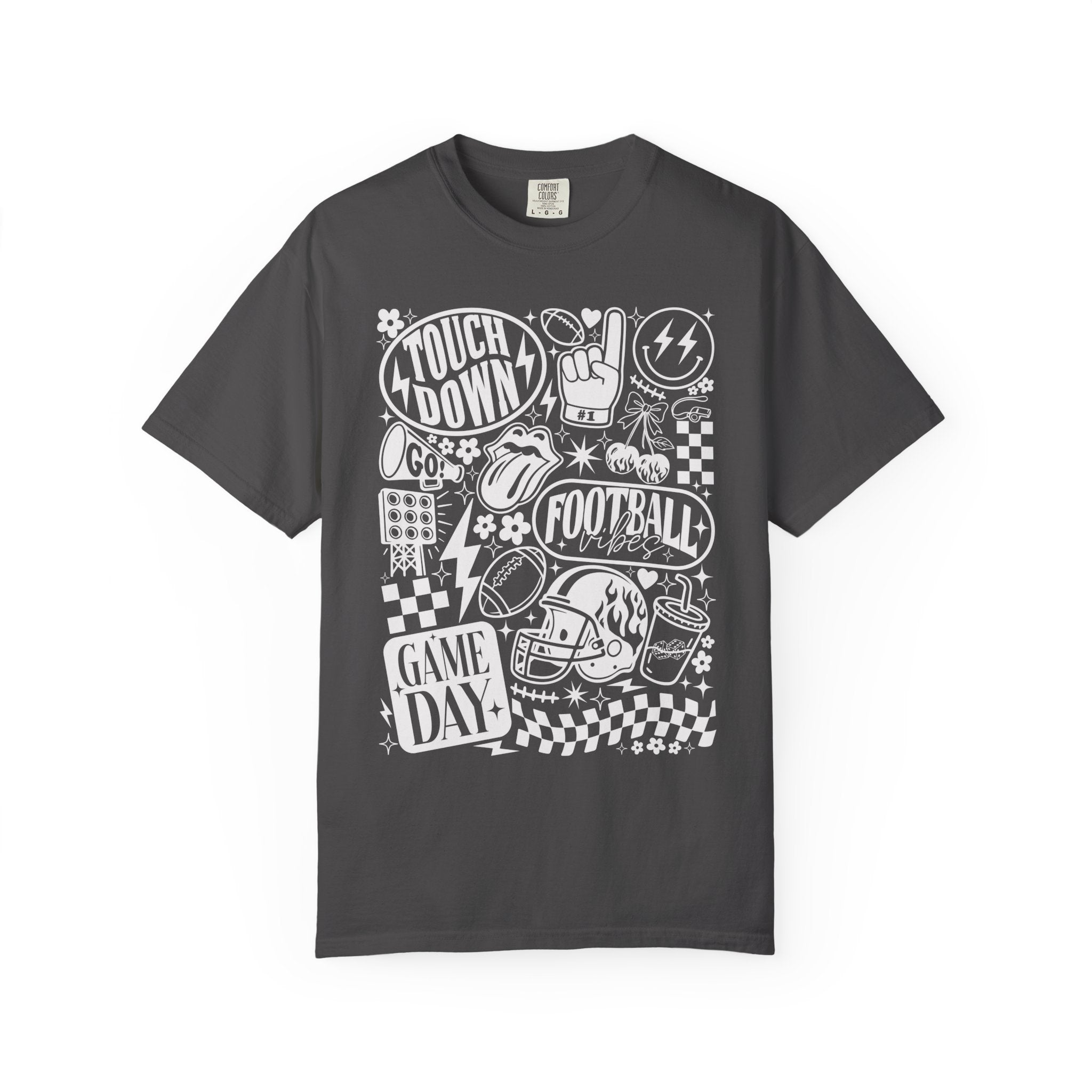 Football Season Tee Touchdown Unique Graphic Garment-Dyed 100% cotton T-Shirt