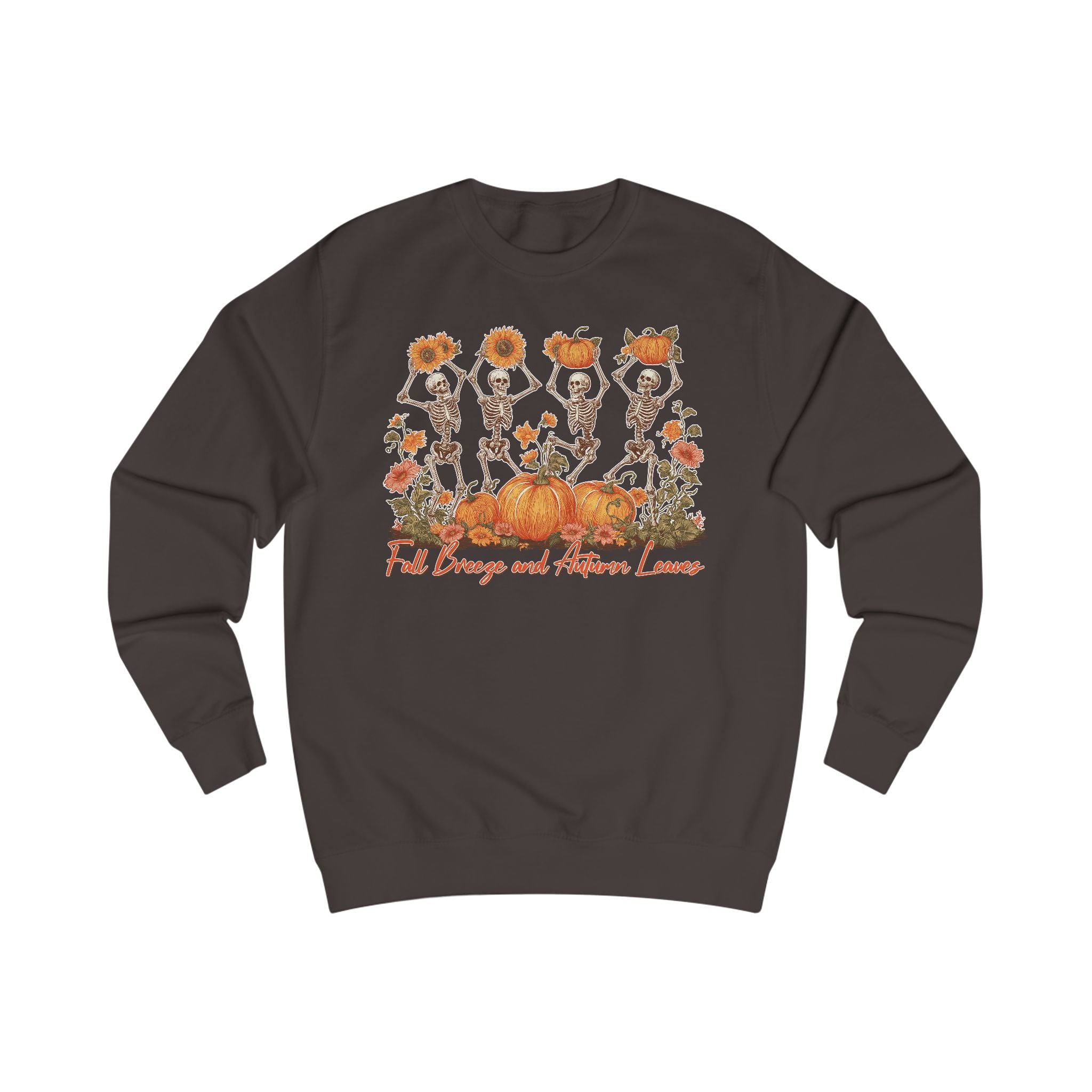 Fall Pumpkins and Skeleton Unisex Sweatshirt, Cozy Autumn Apparel, Halloween/Thanksgiving Gift