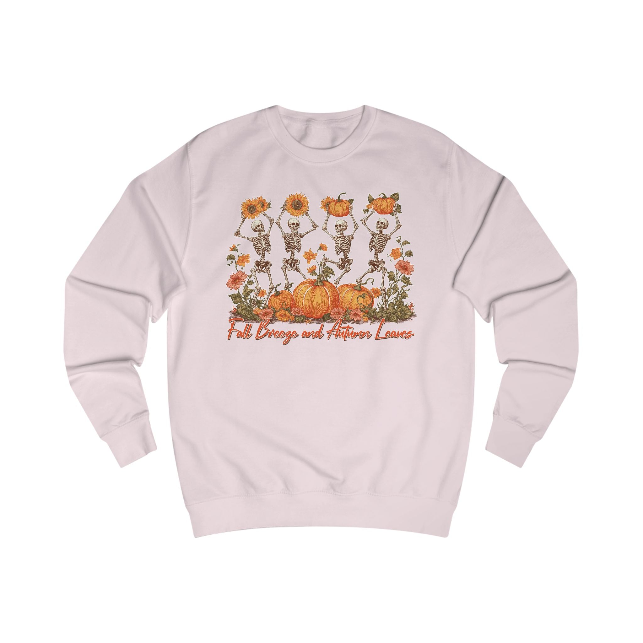 Fall Pumpkins and Skeleton Unisex Sweatshirt, Cozy Autumn Apparel, Halloween/Thanksgiving Gift