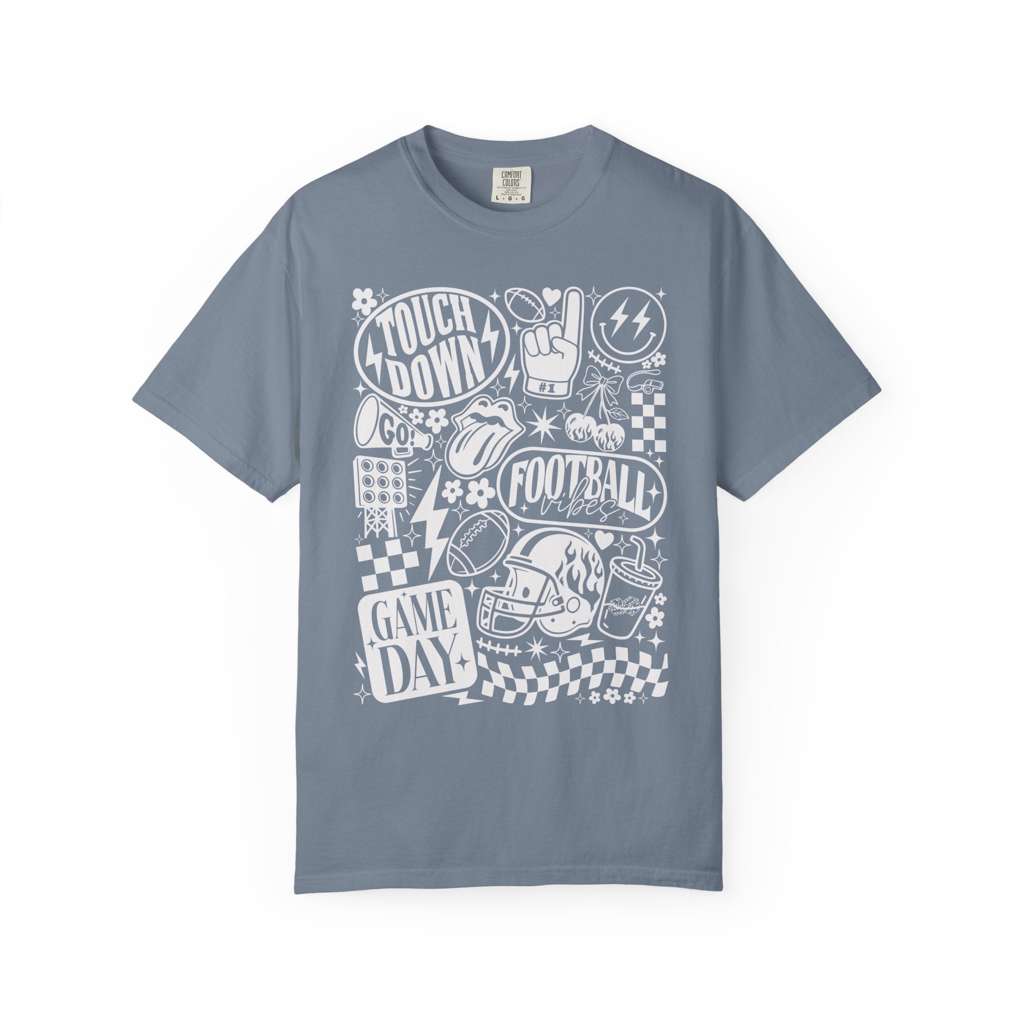 Football Season Tee Touchdown Unique Graphic Garment-Dyed 100% cotton T-Shirt