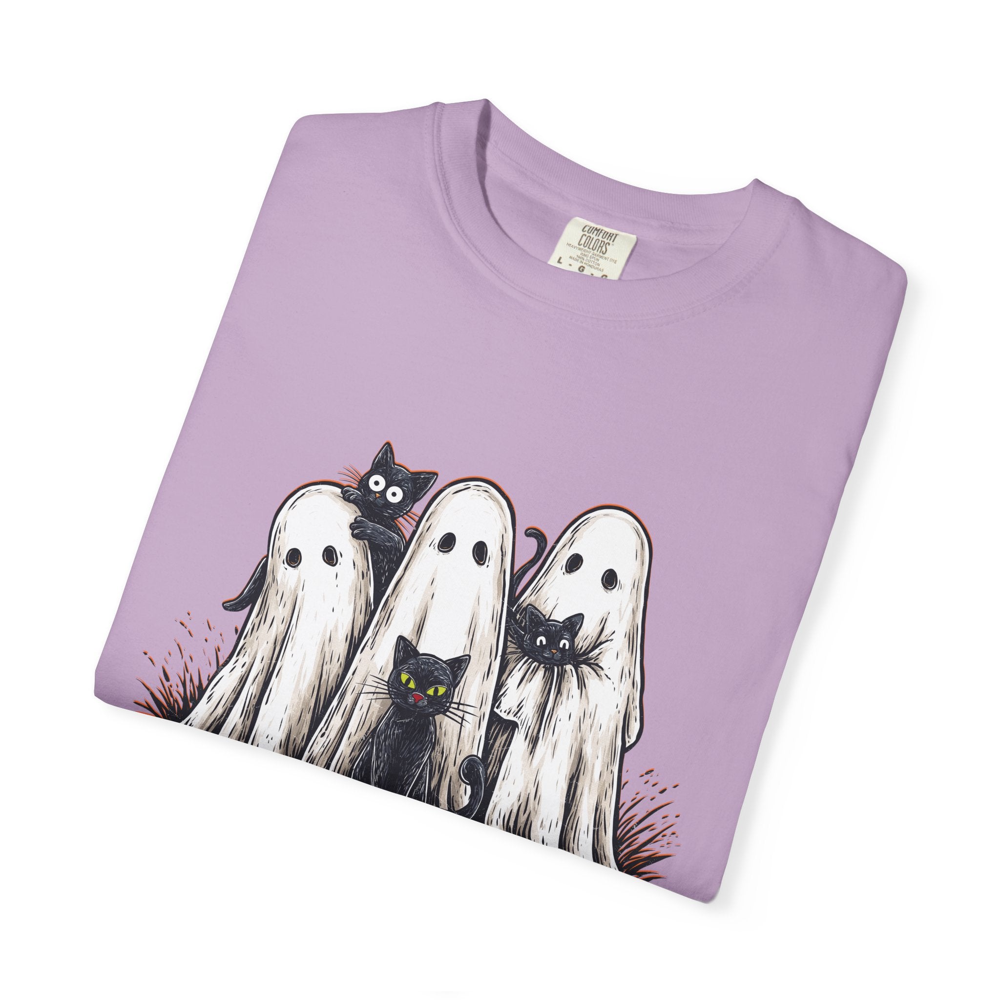 Cute Ghostly Friends T-Shirt - Vintage Style Graphic Halloween Tee