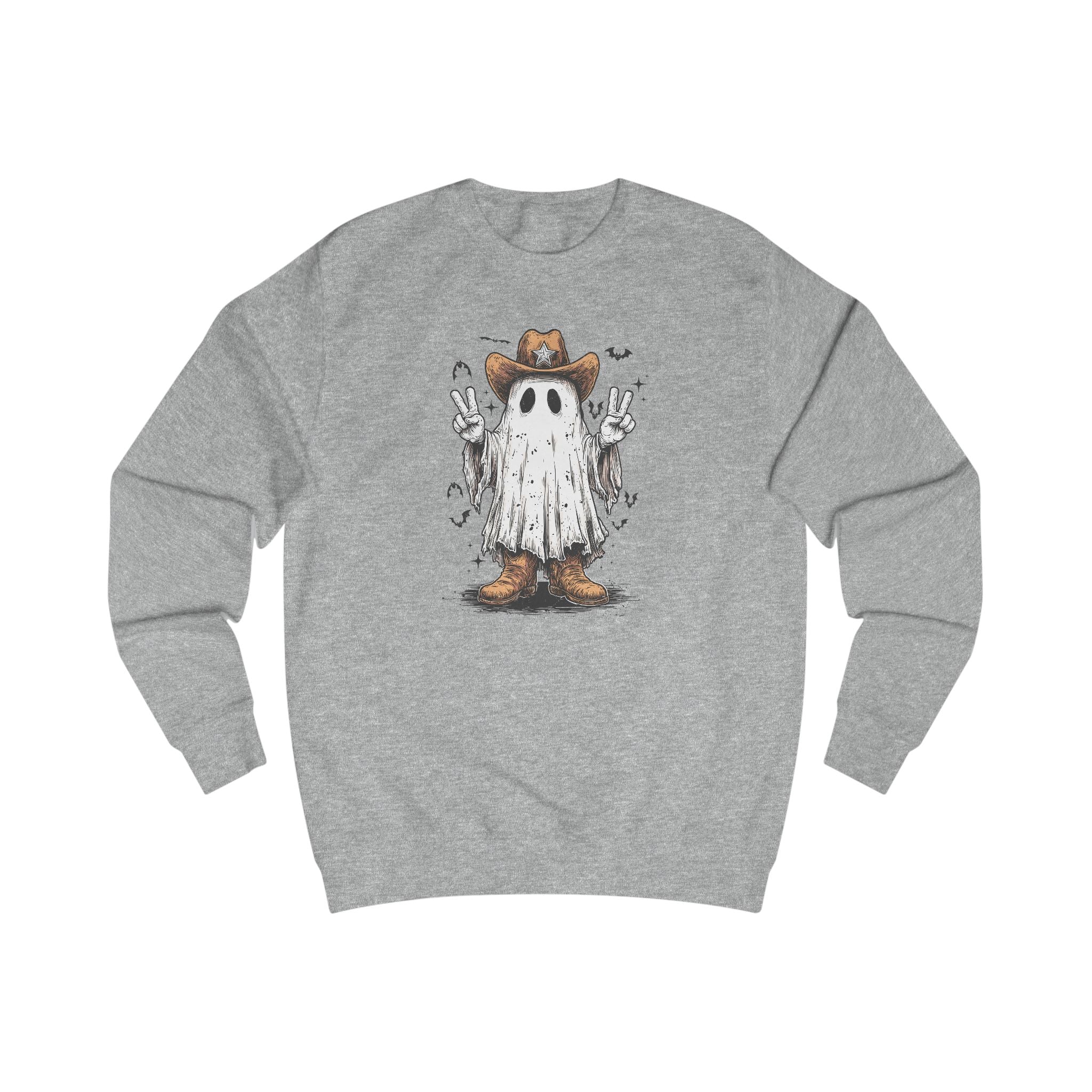 Ghostly Peace Cowboy Unisex Sweatshirt, Halloween Attire, Cozy Fall Fashion