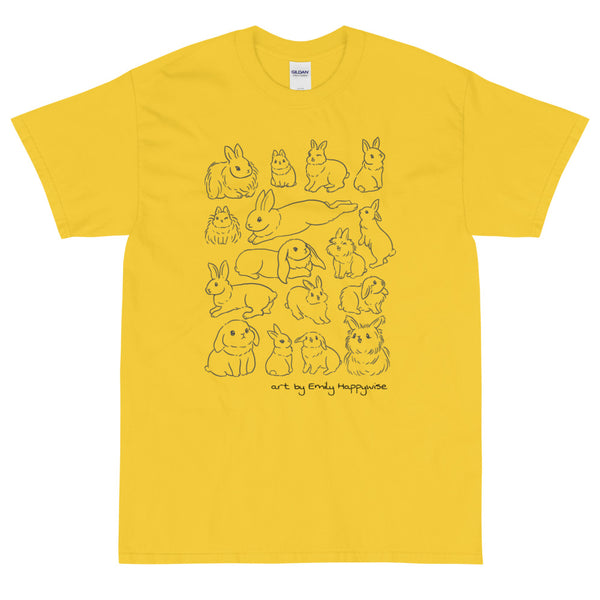 Bunny Breeds(line art) t-shirt