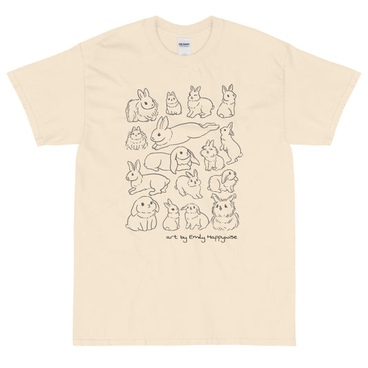 Bunny Breeds(line art) t-shirt