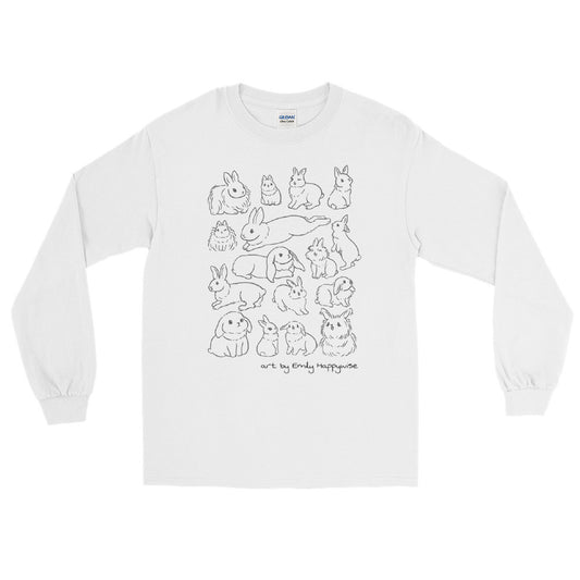 Bunny Breeds (line art) long sleeve tee