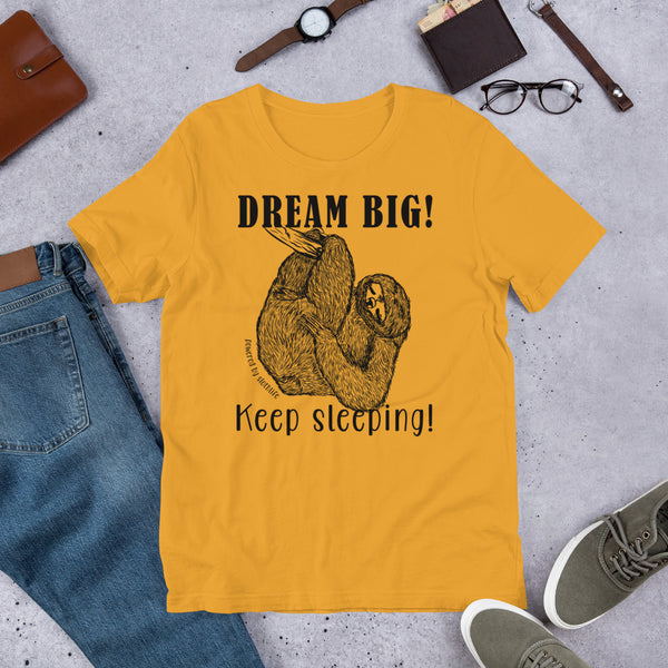 Dream BIG! Keep Sleeping! Sloth t-shirt
