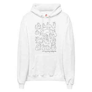 Bunny Breeds (line art) hoodie